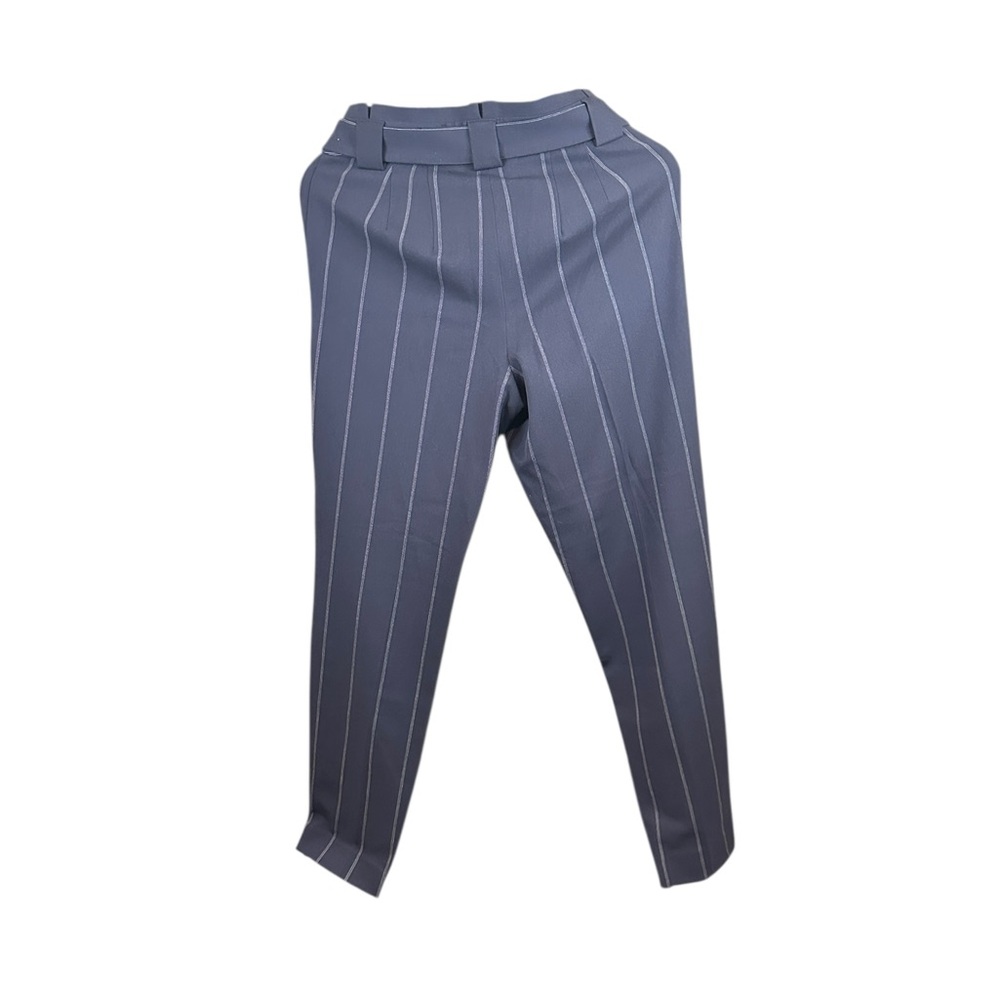 Express Navy Blue Pinstripe High Waist Pants Size 2 - Picture 4 of 8